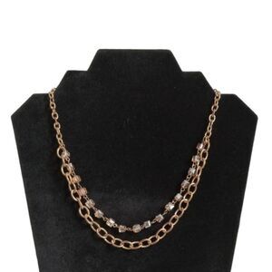 Paparazzi Block Party Princess Gold Toned Metal Double Strand Statement Necklace